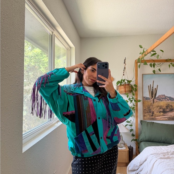 Colorful Women's Patchwork Jacket - Picture 3 of 6